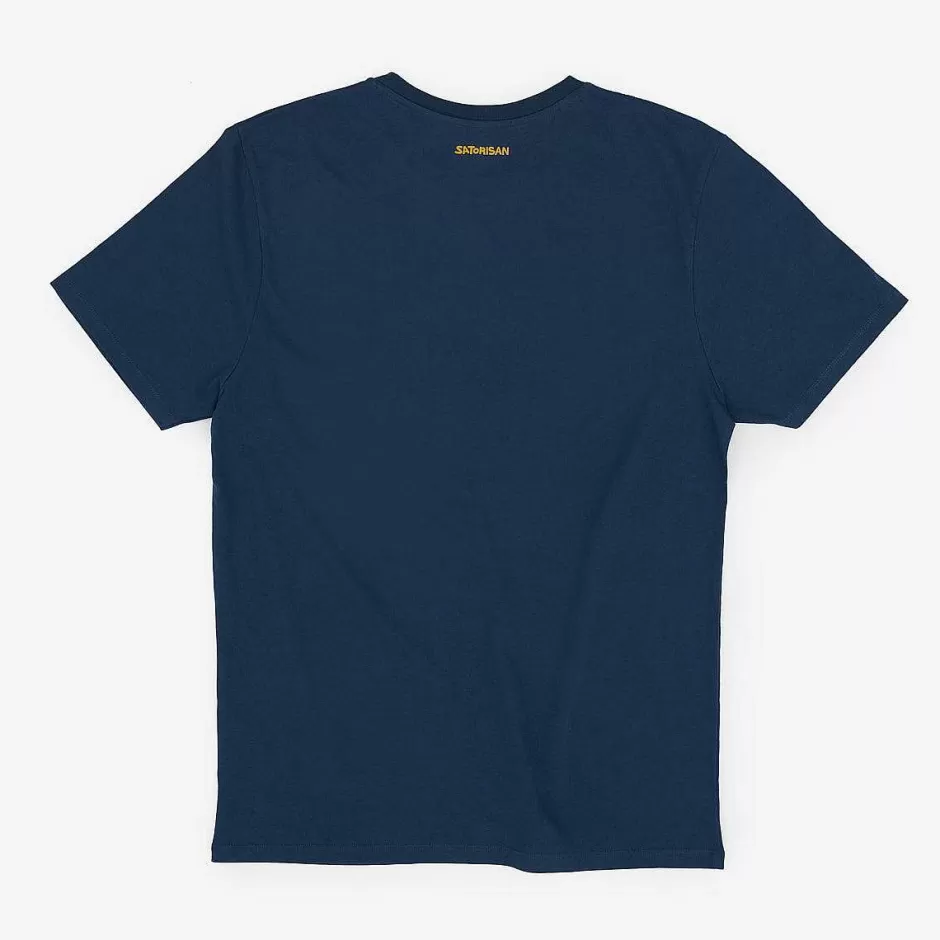 Mann Satorisan T-Shirt Regular Fit Bio-Baumwolle | Blaue Tinte Jeden Tag Leben